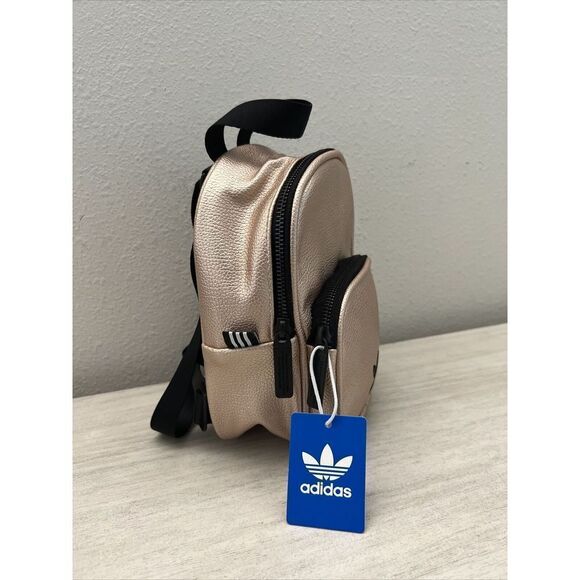 Adidas Originals CM3811 Mini PU Leather Backpack Light Rose Gold Pink New - Picture 7 of 13